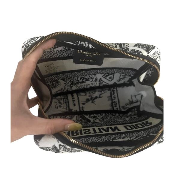 NIB Christian Dior de Paris Embroidered Cosmetic Pouch Dust Bag Box - Picture 10 of 10